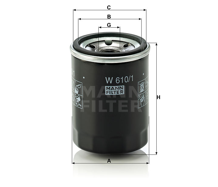 Фильтр масляный MANN-FILTER (W 610/1)