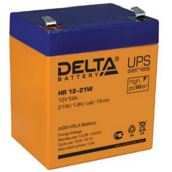 Аккумулятор 12V 21Ah  Delta  HR 12-21W