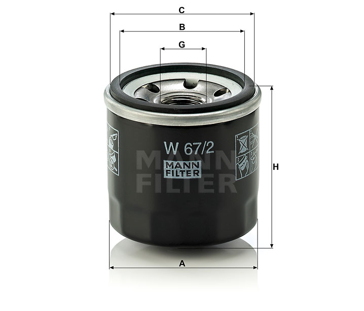Фильтр масляный MANN-FILTER (W 67/2)