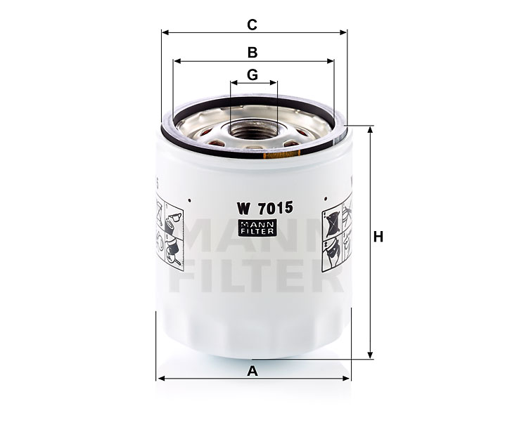 Фильтр масляный MANN-FILTER (W 7015)