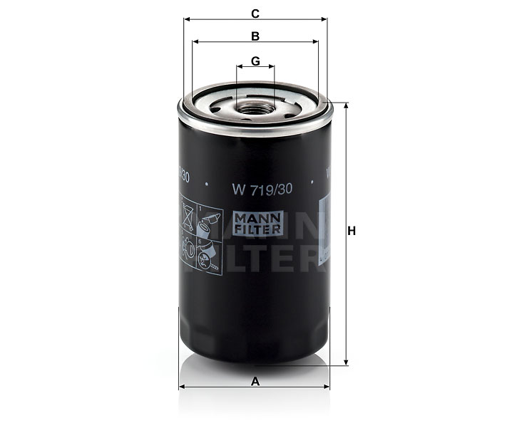 Фильтр масляный MANN-FILTER (W 719/30)