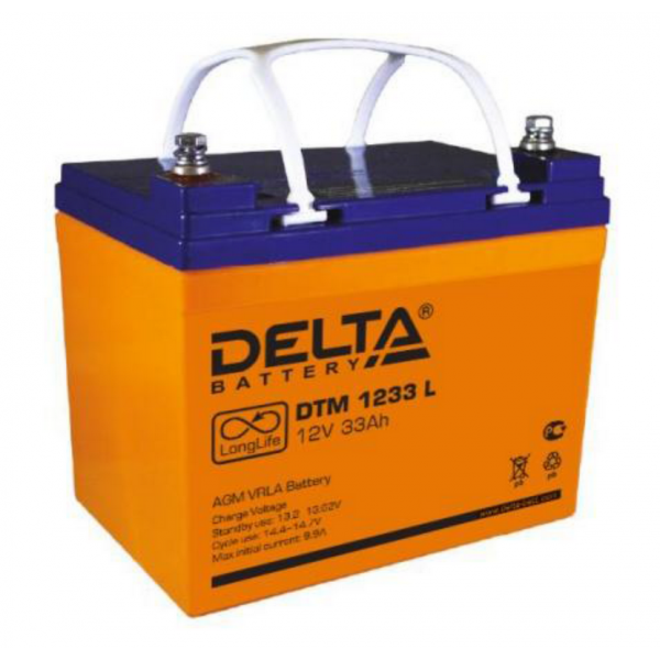 Аккумулятор 12V 33Ah  Delta  DTM 1233 L