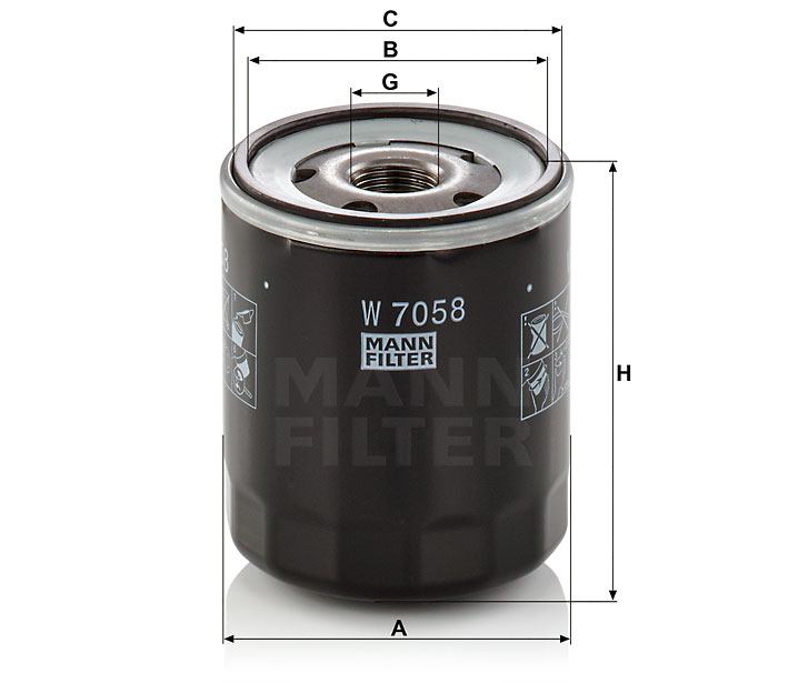 Фильтр масляный MANN FILTER (W7058)
