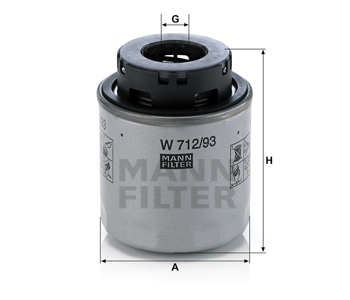 Фильтр масляный MANN-FILTER (W 712/93)