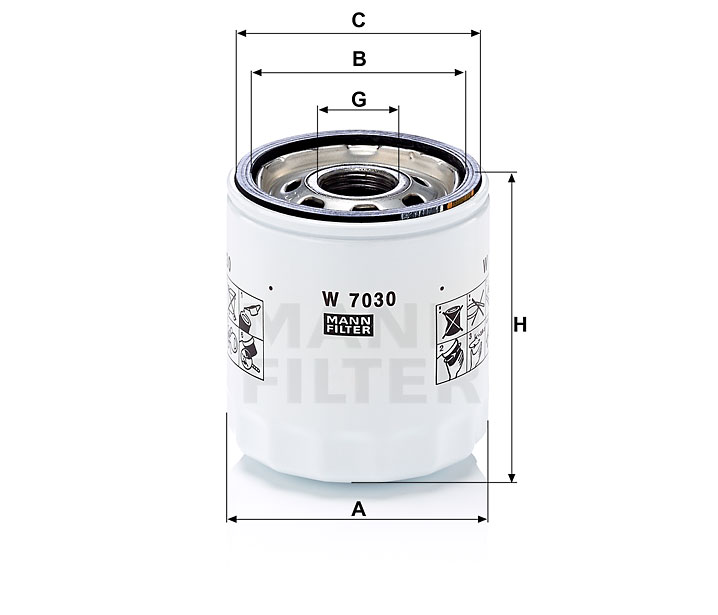 Фильтр масляный MANN FILTER (W7030)